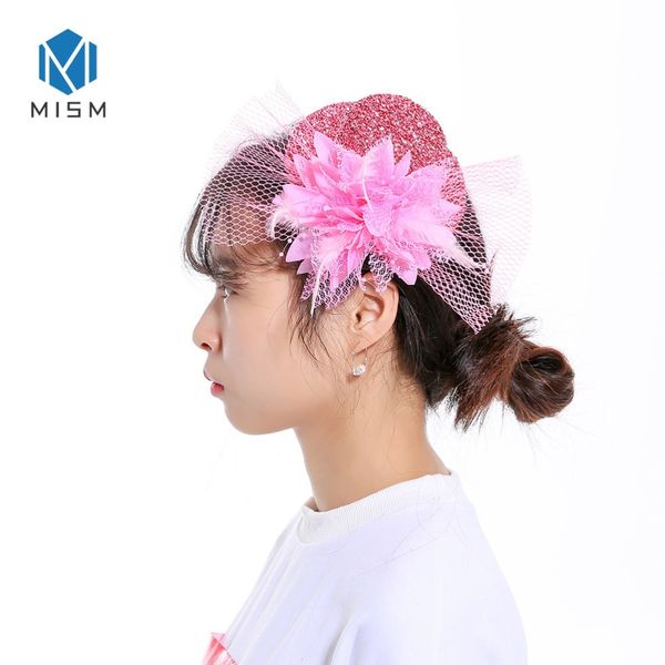 

m mism 1 pc hair clip for women hair accessories mini hat clip flower mesh feather elegant female party club barrette