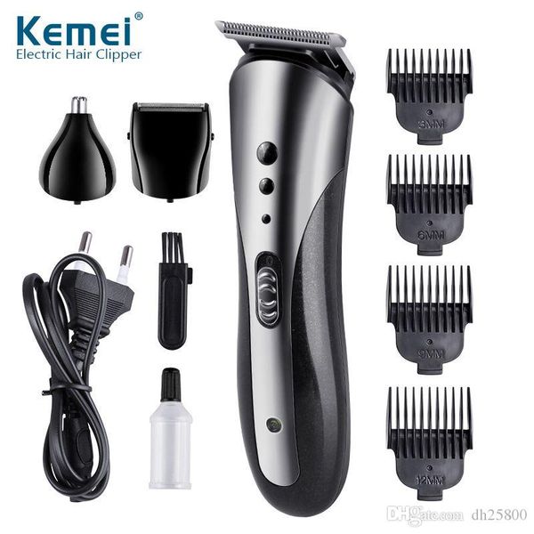 

kemei km-1407 razor hair clipper nose hair device multifunctional suit haircut scissors head washable ing