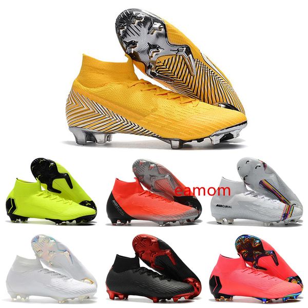 

mercurial superfly vi 360 elite fg kj 6 xii 12 футбольные бутсы мужские женские neymar cr7 высокие футбольные бутсы футбольные бутсы drop sh, Black