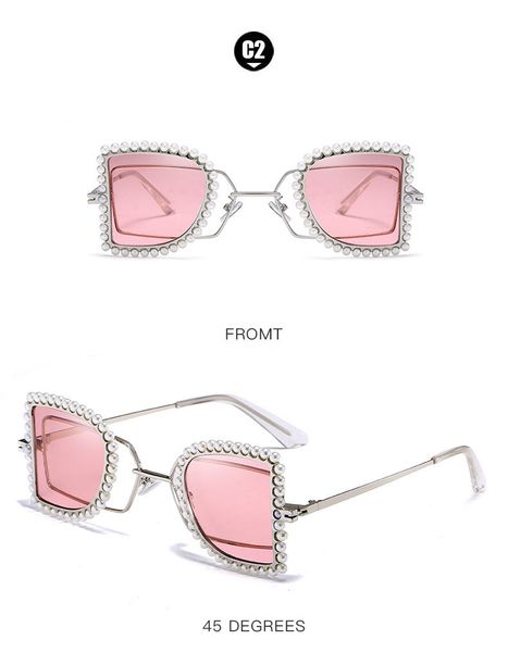 

wholesale-ajb01& lunettes de soleil sunglasses trendy pearls frame optical and anti uv double lens worldwide city drop ship, White;black