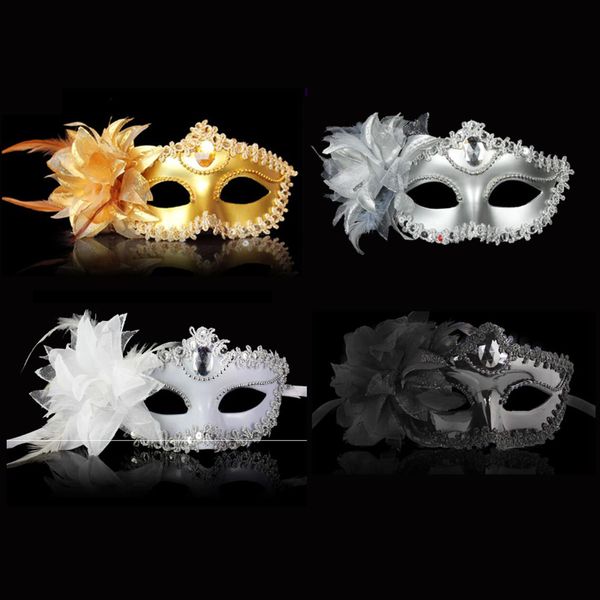 

diamond venetian mask venice carnival feather purple lady wedding masquerade party flower costume performance