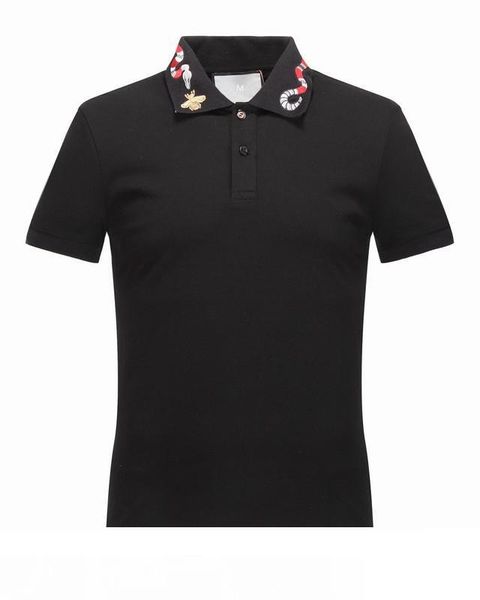

spring luxury italy t-shirt tee polo high street off embroidery garter snakes little bee printing fashion clothing brand polo shirt, White;black