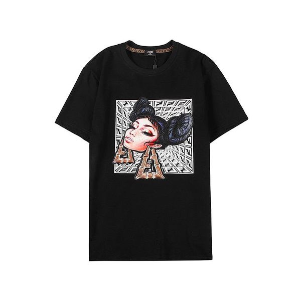 

new arrival womens designer t-shirt fashion brand spring summer figure print casual leisure time t shirts luxury s-2xl hot, White