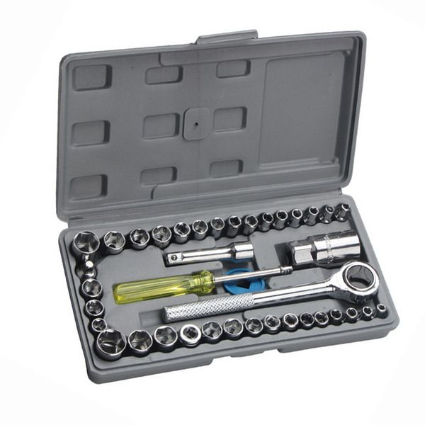 

40 pcs car motorcycle repair hand tools set universal wrench socket sleeve screwdriver kit auto car repair tool kit