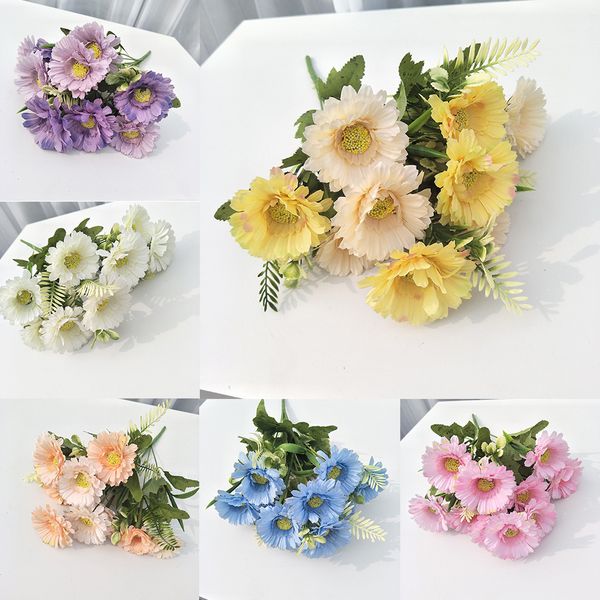 

40cm artificial beauty chrysanthemum bouquet non-woven home wedding decoration vase plug-in simulation plant fake flower bouquet