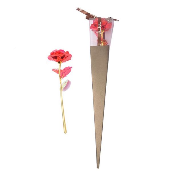 

shippvalentine's day creative gift 24k foil plated lasts forever love drop rose gold rose for wedding decor lover lighting