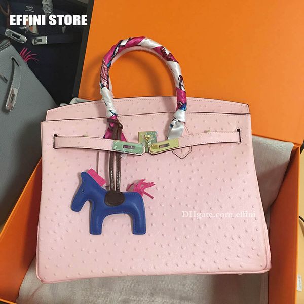 

ostrich plain womens luxury designer bag handbags berkin 2020 brand fashion purses birking female genuine leather crossbody tote bag handbag