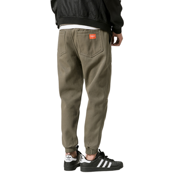 

pencil pants joggers sweatpants mens hip hop solid slim trousers autumn winter male casual fashion streetwear cotton trackpants, Black