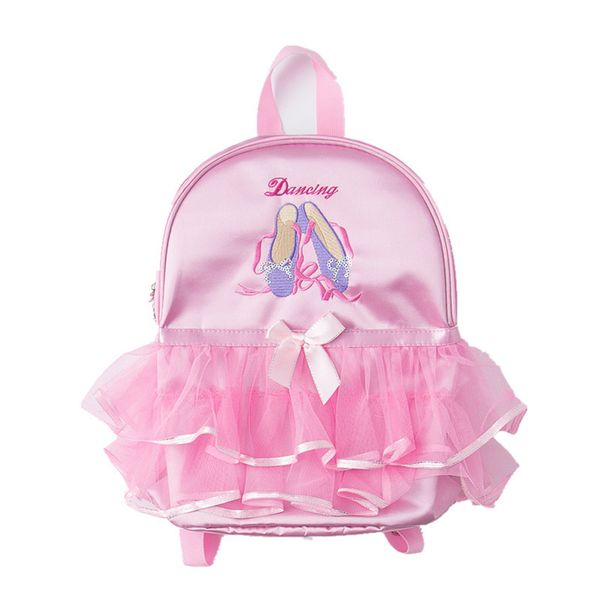 

girls pink ballet dance bag lace backpack child school backpacks ruffles schoolbag for kids girl children dancing rucksack bags