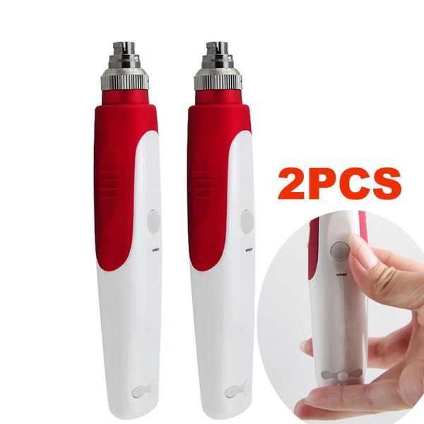 

2pcs beauty skin electric derma pen facial micro needle skin spa care device