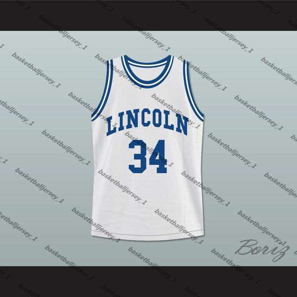 

jesus shuttlesworth 34 blue lincoln high school basketball jersey he got game-7, Black;red