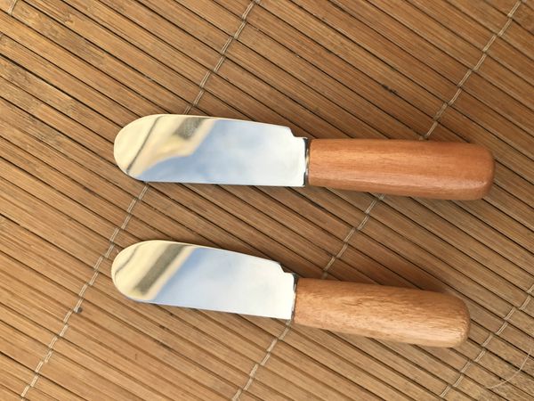 

нож для масла из нержавеющей стали 10 * 2см с деревянной ручкой свадебные подарки для гостей нож для сыра кухонные принадлежности для ужина