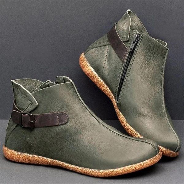 

vogue nice women shoes comfortable chaussure home flat boots women microfiber leather winter autumn hiking zipper ankle boots, Black