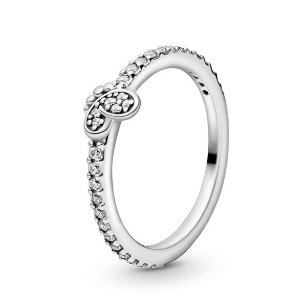 

authentic 925 sterling silver stackable sparkling butterfly ring with logo and pandora original gift box luxury designer jewelry women rings, Golden;silver