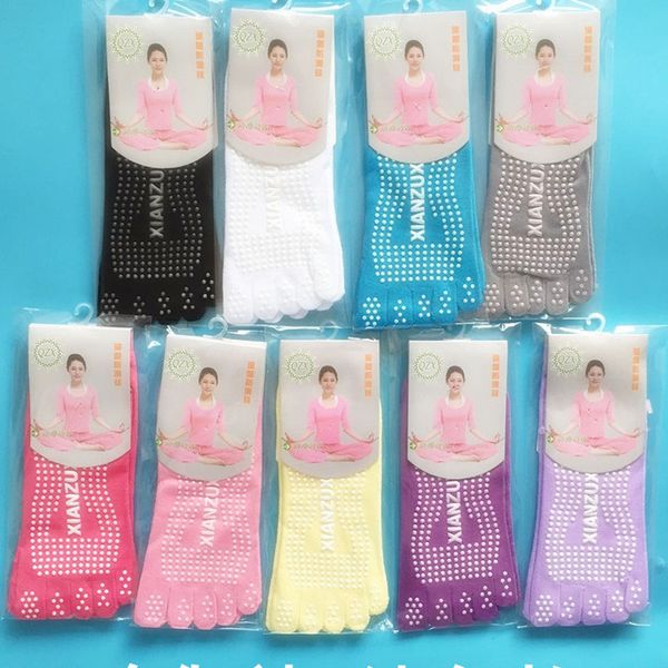 

many styles women non slip yoga socks pilates toe toeless sox open toe fitness dancing ballet socks, Black
