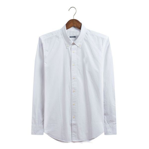 

wholesale 2019 new autumn and winter men's long sleeve cotton shirt men's no pocket casual fashion shirt social brand clothing 5 c, White;black