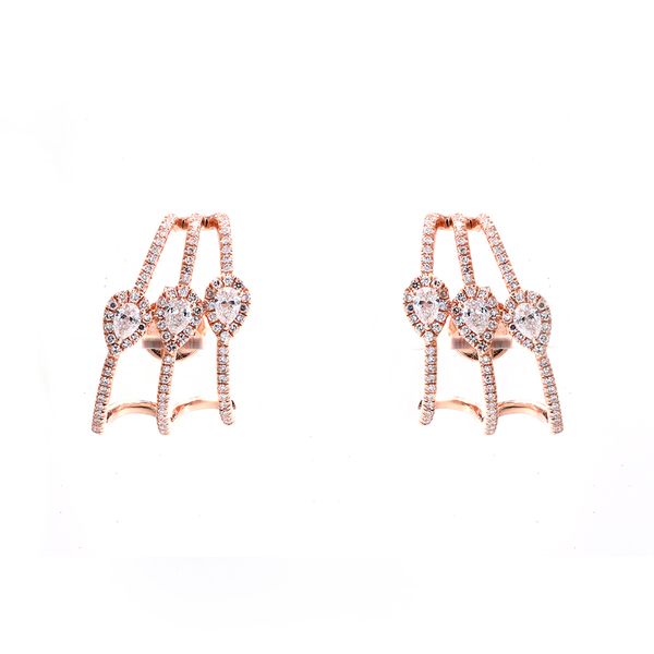 

3 stone water drop cubic zirconia cz earring sparking bling gorgeous women wedding engagement gift jewelry, Silver