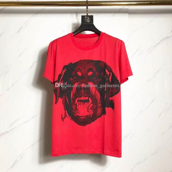 

роскошные розы собаки печати с коротким рукавом мужской красный дизайнер футболка мужчины женщины лето тройники мужские футболки, White;black
