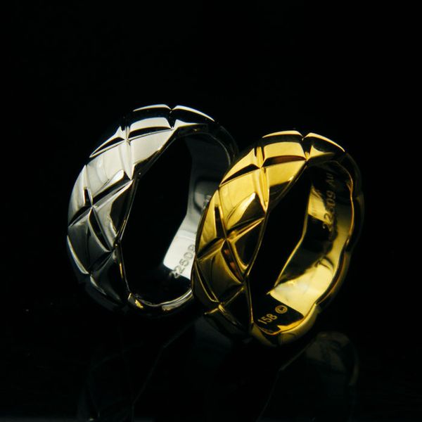 

316l stainless steel 9mm fashion love rings cut mesh jewelry for woman man lover rings 18k gold-color and rose jewelry bijoux, Silver