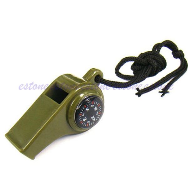 

3 in1 outdoor camping hiking emergency survival gear whistle compass thermometer