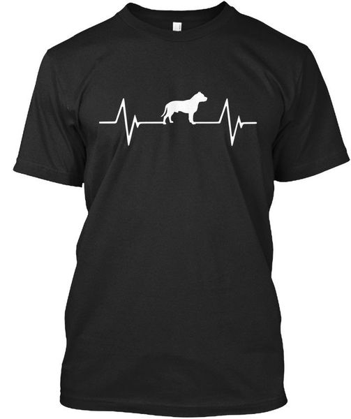 

2019 summer style fashion amstaff heartbeat love dogs stylisches t shirt funny tee shirt, White;black