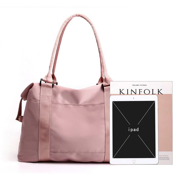 

women portable travel storage bag large capacity lightweight exercise gym bag luggage shoulder bags female solid bags