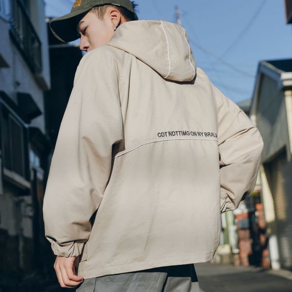 

overalls jacket retro hip-hop baseball suit korean version spring and autumn lovers coat male student harajuku bf style, Black;brown