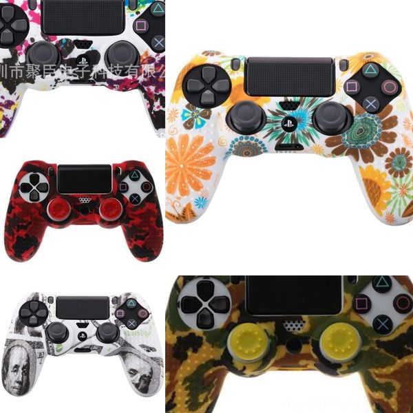 

7agcc новейший синий черный красный мягкий силиконовый резиновый гель кожа нескользящая крышка корпуса для контроллера ps4