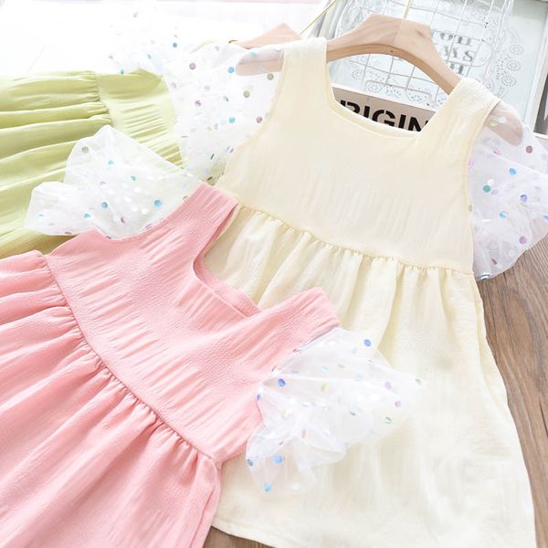 

2020 summer girls dress wholesale children's clothing, Red;yellow