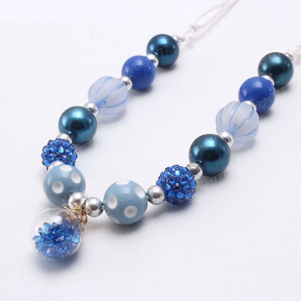 

new design blue fashion girls rhinestone pendant charm necklace handmade adjustable rope necklace for kids jewelry gift, Red;brown