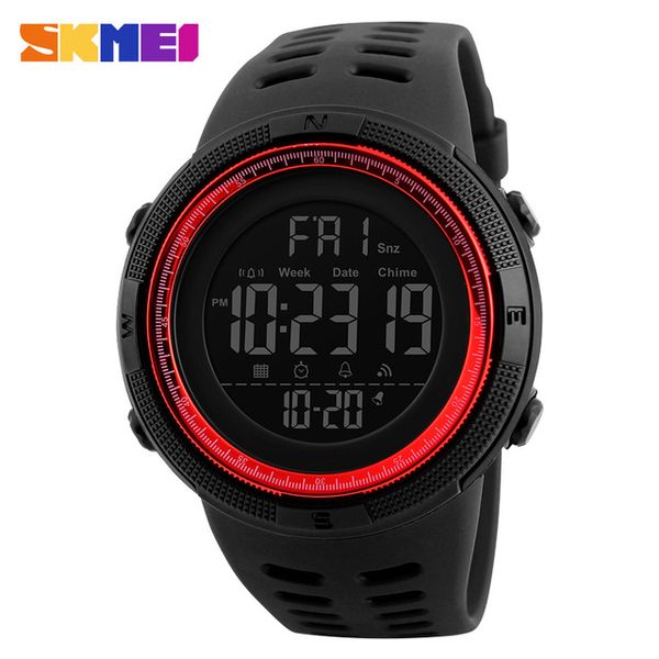 

skmei mens sports watches dive 50m digital led military watch men fashion casual electronics wristwatches relojes, Slivery;brown