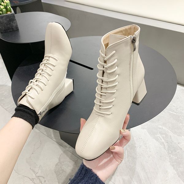 

zipper women boots high heels brand women's shoes platform boots-women booties ladies winter footwear stiletto fashion, Black