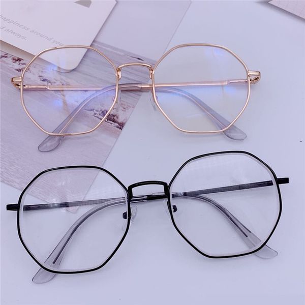 

vintage anti blue light glasses frame round lens myopia optical mirror simple metal women men transparent eyewear frames
