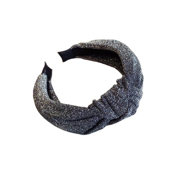 

new high-end bronzing fabric hairband knotted bow headband wide-brimmed hair hoop cross hook hair accessories for women headwear