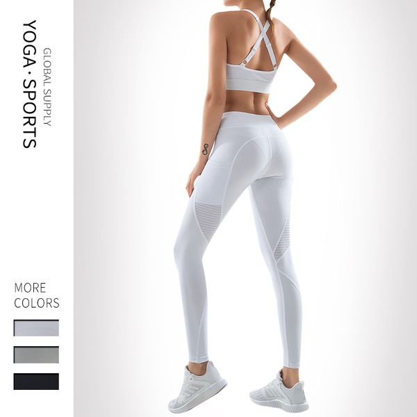 

yoga set, running exercise, fitness, back, bra, tights and hip pants two-piece set
