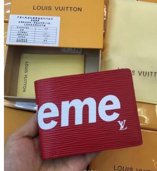 

горячий мужской кошелек Luxary натуральная кожа мода короткие двойные мужские кошельки с монетным карманом кошельки коробка серый Тигр