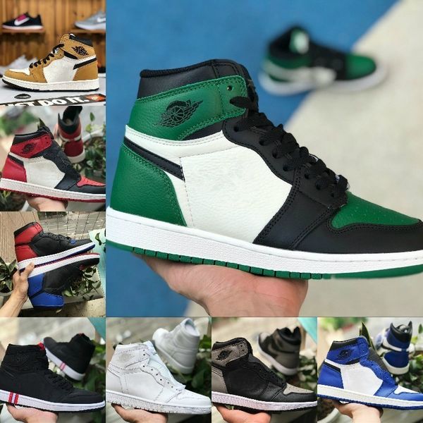 

2019 high 1 og top 3 запрещенные разводят royal blue mid hare женской обуви дешевых мужчины 1s разрушенный backboard мода тренеры красного б, Black