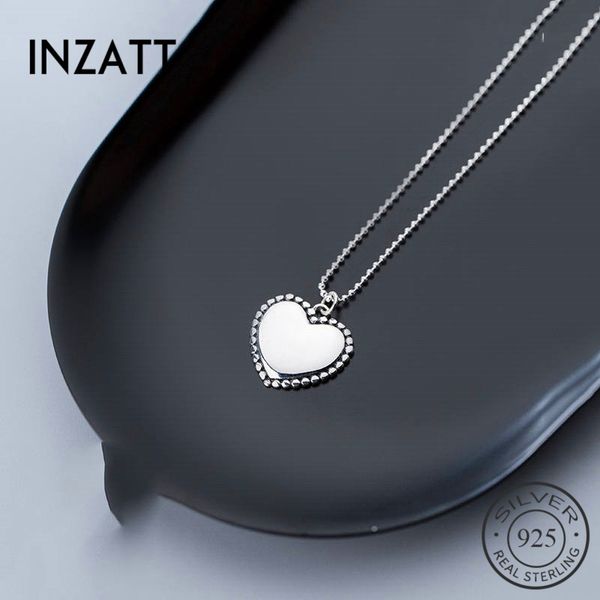 

inzareal 925 sterling silver minimalist heart pendant choker necklace for fashion women fine jewelry cute accessories 2019