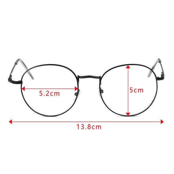 

fashion vintage round metal frame optical reading glasses ultralight portable eyewear women men vision care no degree eyeglasses, Silver