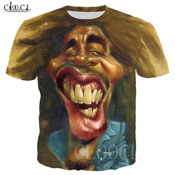 

повседневный лето футболки мужчины женщины 3d печати reggae создатель боб марли rock забавный тис плюс размер фитнес спорт tops, White;black