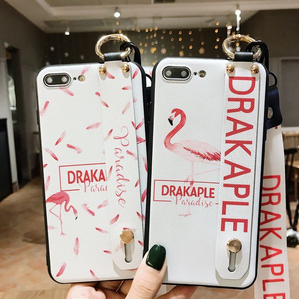 

Тонкий фламинго ремешок чехол для iPhone 8 8 Plus 7 7Plus 6 6 S 6 Plus X XS XR XS Max