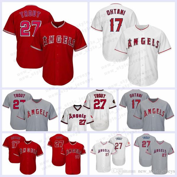 

27 Mike Trout Los Angeles 2019 New Ange jersey 17 Shohei Ohtani COOL Base Albert Pujols Baseball Jerseys