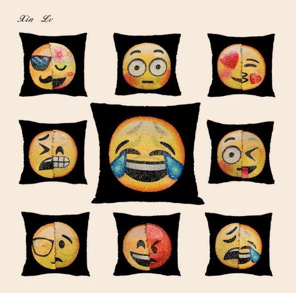 

reversible mermaid sequin pillow case cushion emoji poop smiley face pillow magical double emoji sequins almofada cafe home decor sofa bed