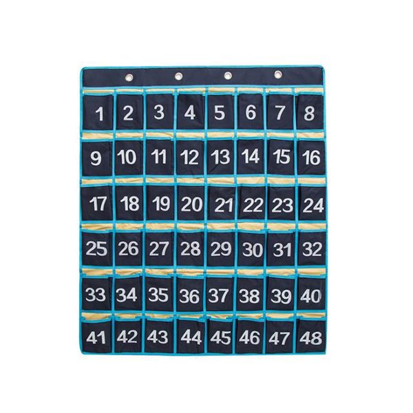 

30 pockets numbered classroom cell phones organizer pockets chart calculator holder hook home office hanging decorations crafts kitchen stor
