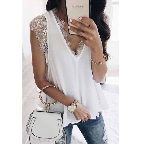 

white lace crochet reversible tank sleeveless flowy blouses