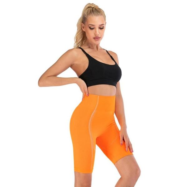 

women's casual yoga shorts solid color high waist sports tights fitness yoga leggings short running clothing ladies, White;red