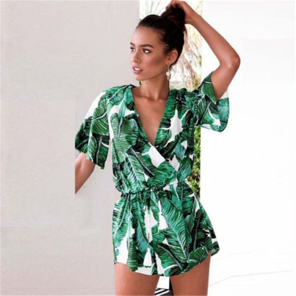 

women fashion playsuits women summer beach jumpsuit clubwear bodycon v-neck playsuit short trouser, Black;white