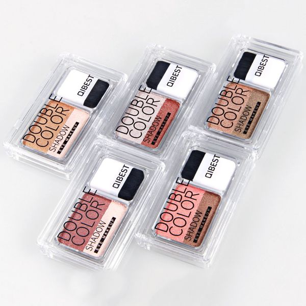 

qiprofessional matte eyeshadow palette double colors glitter pigment with makeup brush wyt77