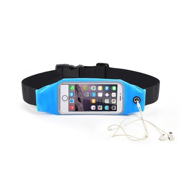 

gym exercise running jogging sports waist mobile phone pouch waterproof bag pouch protector 4colors for ourdoor sport, Black;gray