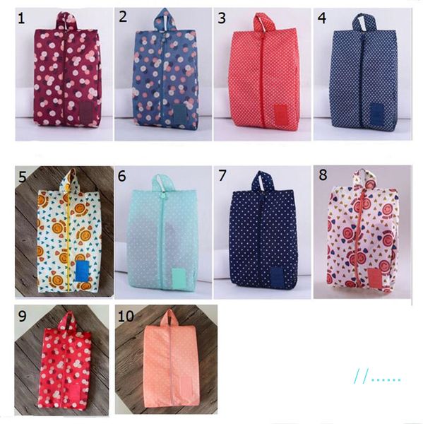 

portable waterproof travel shoe bag nylon storage bag pouch convenient storage organizer shoes sorting zipper tote 10 patterns a4805 new, Black